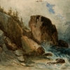 Sea shore with large boulders