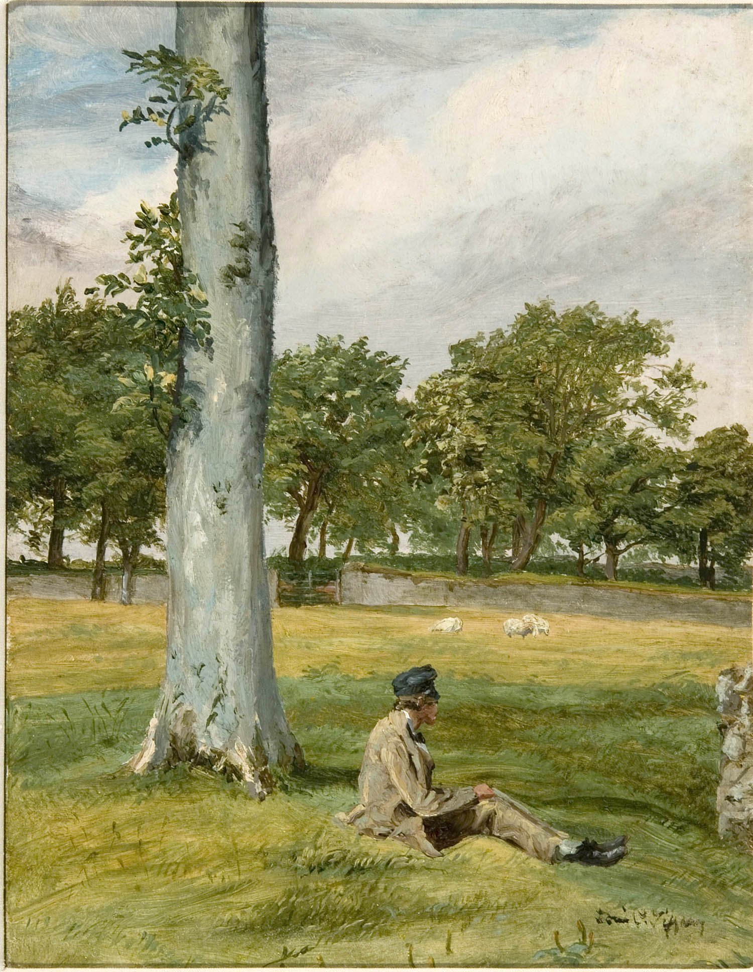 Tiffany Landscape With Figure